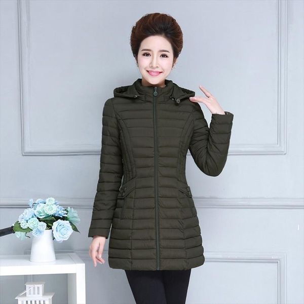 

новый parkas женщины женщины зимнее пальто сгущение хлопок куртки ветровки для зимы женщин длинный толстый теплый хлопок outwear с капюшоном, Black