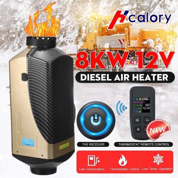 

hcalory 12v car heater diesel air parking heater new lcd switch + integrated remote control machine for van boat bus rv1