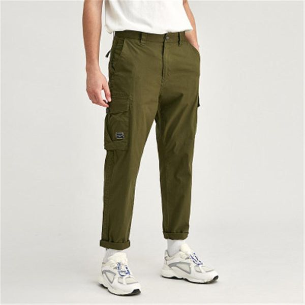

summer fashion cargo pants for men cotton pencil light weight mid pants stretch flexible man casual trousers plus size 28- 38, Black