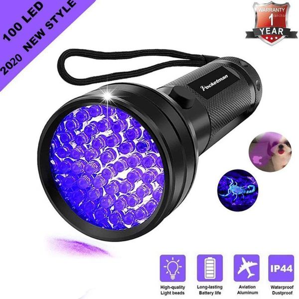 

flashlights torches black light uv 100led 21led 12led 395-400nm led detector for dog urine, pet stains and bed bug1