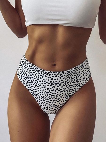 

dalmatian pattern high waist bikini panty i3ib#, White;black