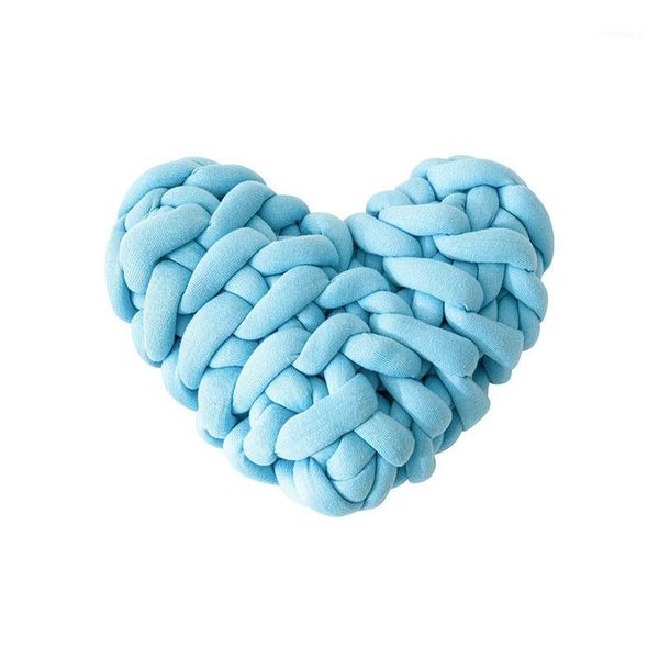 

handmade weave knot cushion heart shaped macaron color cushion decor home hyd881