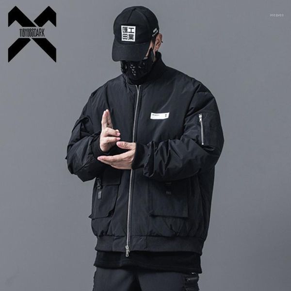 

11 bybb's dark winter parkas jackets men harajuku tactical cargo padded jacket coat fashion streetwear outerwear black wb0141