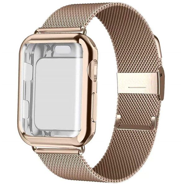 

case+strap for watch band 38mm 42mm accessories stainless steel bracelet milanese loop iwatch series 3 4 5 6 se 40mm 44mm wmtdqc
