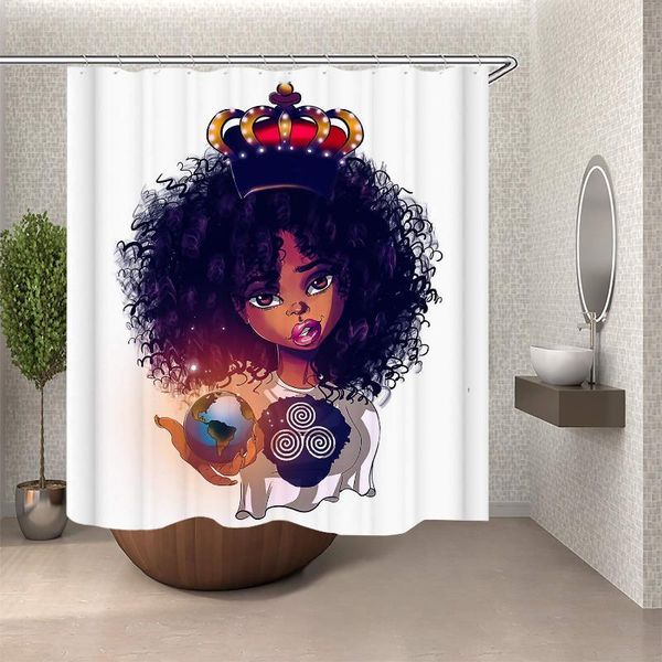 

shower curtains black african american dream to be queen girl curtain1