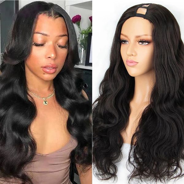 U peça perucas brasileiras wig wig máquina completa fez u em forma de peruca 150% densidade perucas de cabelo humano para mulheres negras