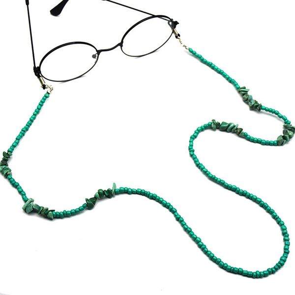

special jungle style emerald green stones design eyeglasses chain artificial beads link with lobster clasp all-purpose mask chains