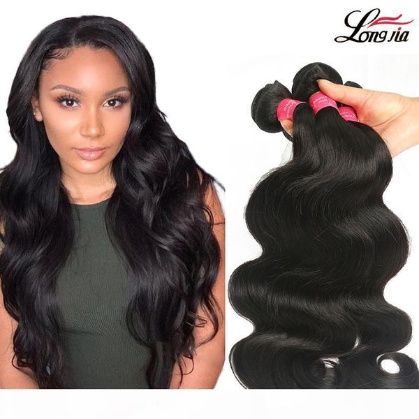 

brazilian body wave hair 100% unprocessed brazilian virgin human hair weave 3 4 bundles brazilian body wave hair extensions, Black
