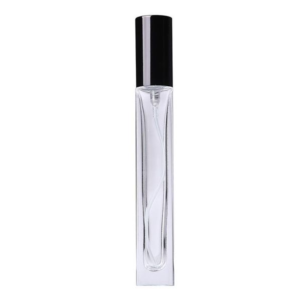 

10pcs/lot 10ml clear glass perfume bottle refillable perfume spray atomizer bottle with black golden si qylube