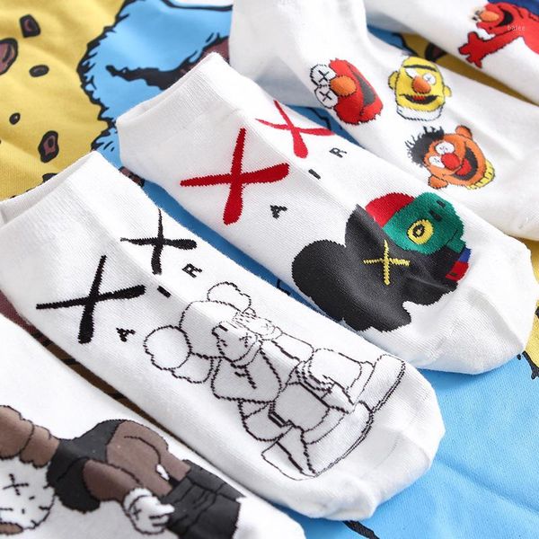

female socks cartoon small animals cute casual ladies boat socks comfortable cotton shallow mouth sports leisure1, Black;white