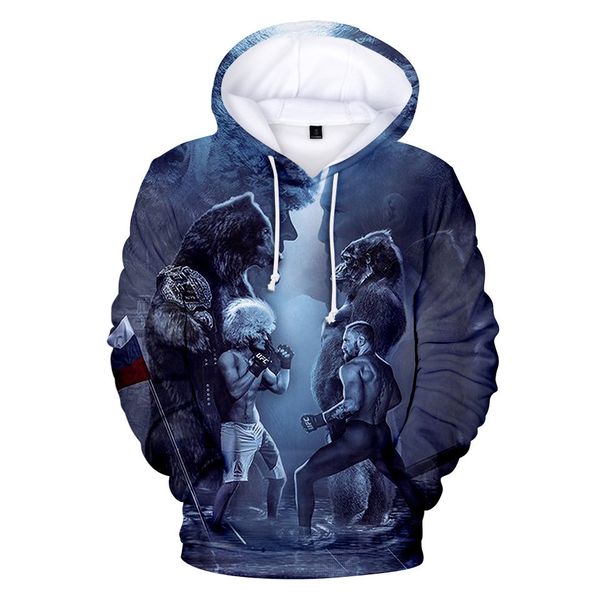 

new supernova khabib nurmagomedov sweatshirt men women fashion casual hoodies autumn winter plush warm pullovers clothes, Black