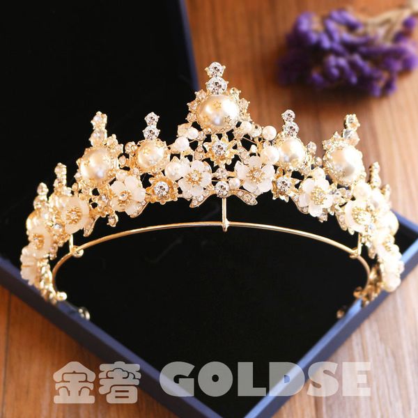 

2020 new high-end atmosphere golden bridal headdress wedding hair accessories crown, Silver