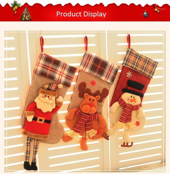 

wonderful snowman moose christmas sack candy socks new year decorationstree christmas ornaments gifts1