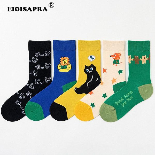 

eioisapra]new product autumn spring art creative lovely cartoon couples skateboard socks casual harajuku hip hop tide socks, Black;white