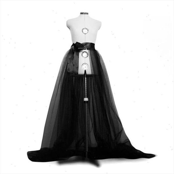 

fashion women tulle tutu long skirt wedding party prom bandage mesh maxi skirt solid color skirts lace up bandage skirts, Black