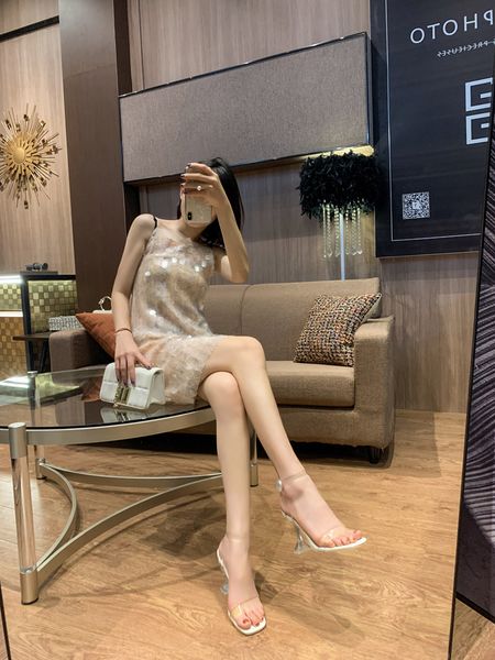 

women sandals fashion high heels party wedding transparent beige slides outdoor shoes size 35-39 ing