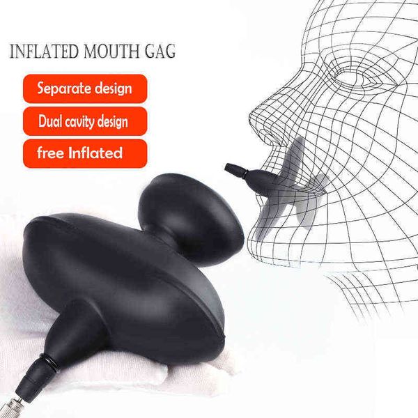 Nxy Sex Adult Toy Nuovo Gonfiabile Bocca Gag Silicone Bondage Ball Separato Giochi di Design Bdsm Giocattoli Fetish per Coppie 1225