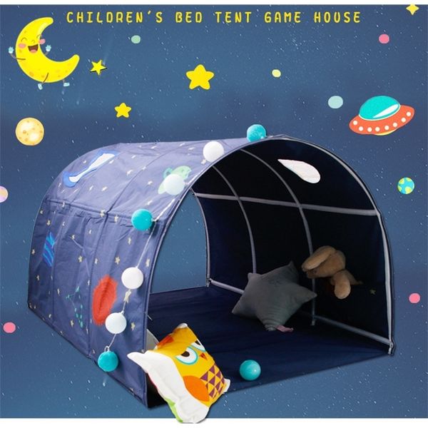 Taşınabilir çocuk oyun evi çocuklar için playtent katlanır küçük ev odası dekorasyon çadır tarama tünel oyuncak top havuzu yatak çadır LJ200923
