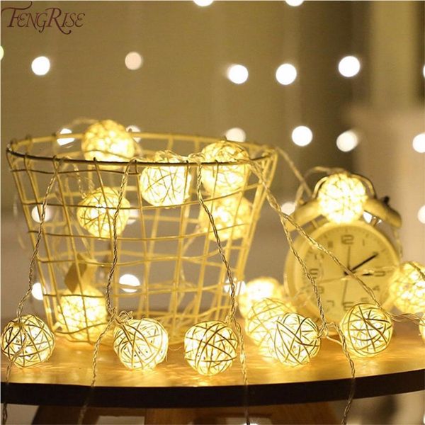 

fengrise decoration for home garden rattan ball led lights tree ornaments christmas light outdoor pendant
