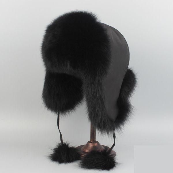 

real fox fur hat or racccoon fur hat winter women fur cap russian, Blue;gray