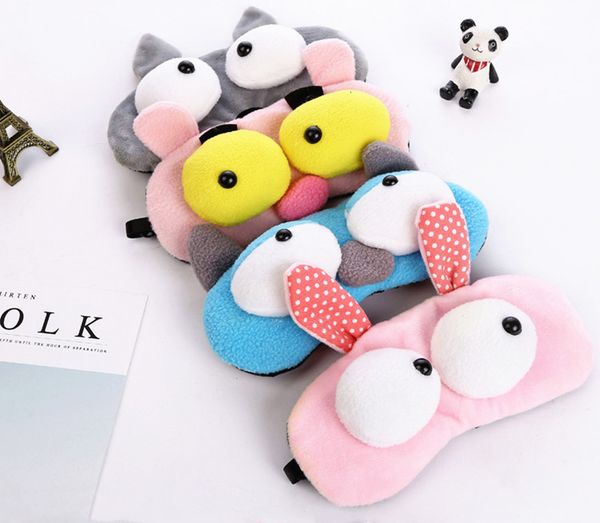 

funny big eyes cartoon animals sleep eye mask padded shade cover flannelette rest travel relax sleeping aid blindfold cover