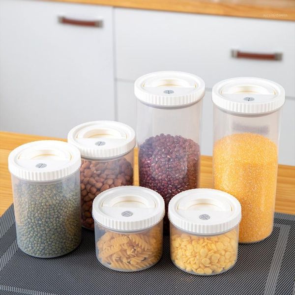 

storage bottles & jars plastic sealed can multigrain container kitchen bottle moisture-proof transparent box high capacity1