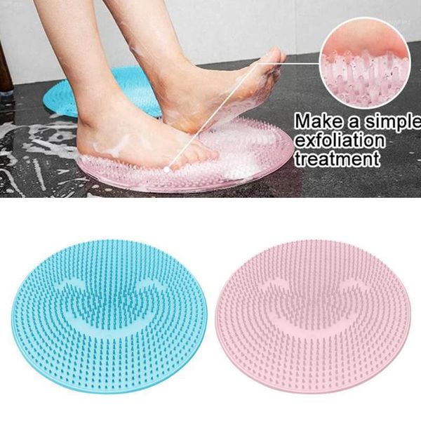 Tappetini da bagno Doccia Massaggiatore Pad Spazzola per la schiena in silicone Ventosa Pantofole Piede Rimozione della pelle morta Lavare le gambe antiscivolo