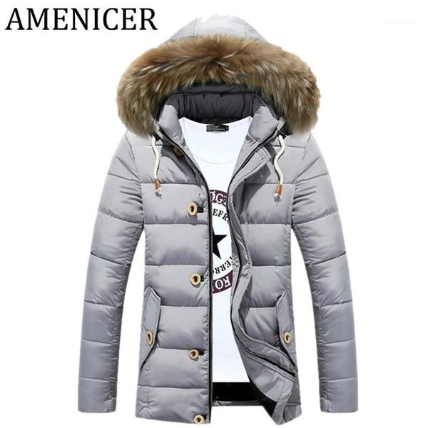 

new arrival 2017 men casual fashion parka thicken warm slim fit mens jackets hooded camperas de hombre de invierno1, Black