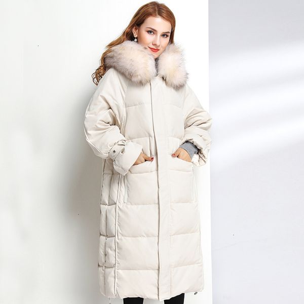 

long haired parka with white duck feather coat