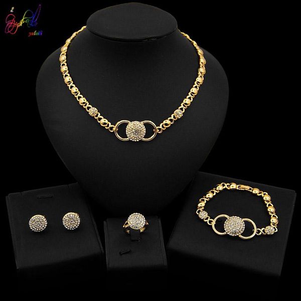 

yulaili latest fashion 18 gold-plated x heart necklace stud earrings bracelet ring for women fine party jewelry sets wholesale, Silver