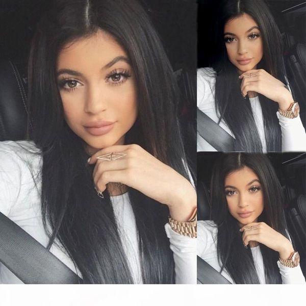 

silky straight silk base lace front human hair wig brazilian virgin hair silk full lace wig with baby hairs, Black;brown