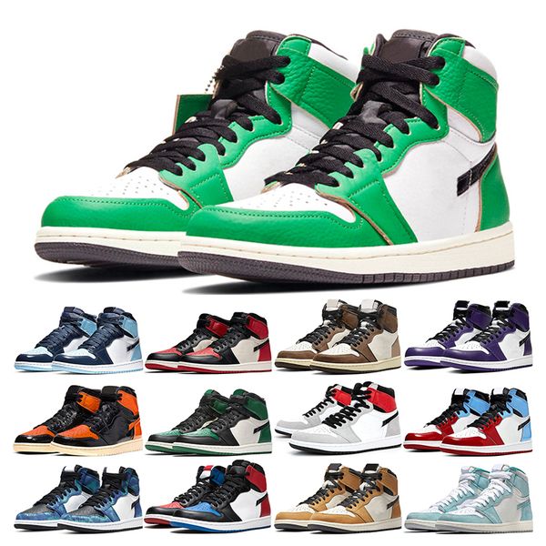 

mens basketball shoes 1s high jumpman 1 obsidian bred toe panda shattered backboard lucky green tie dye men womens sport sneaker trainer