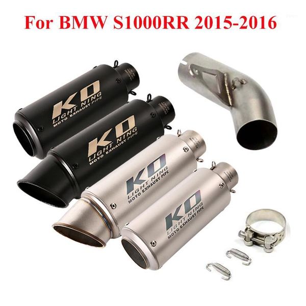 

slip on for 2020 2020 s1000rr motorcycle exhaust muffler pipe s1000rr 60.5mm exhaust muffler tip connecting mid section pipe1