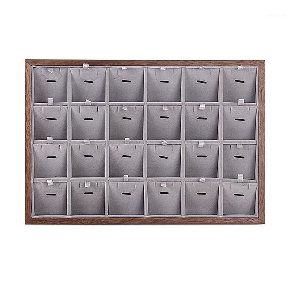 

Jewelry Tear Wood Jewelry Ring Earring Insert Display Cufflinks Organizer Box Flat Stackable Tray Holder Storage Showcase 24 Gri1, Pink;blue