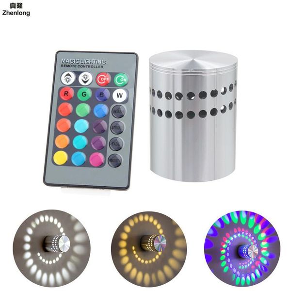 

wall lamp 2021 colorful rgb spiral hole surface install led light luminaire lighting lights for bedroom hallway aluminum