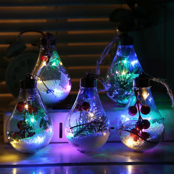 

the latest 7x11cm christmas led decoration transparent christmas ball christmas tree pendant gift hollow ball ing