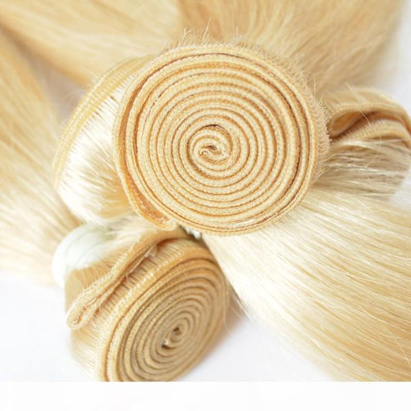 

full head blonde color 613 brazilian hair weaves straight hair bundles, 100g piece & 3pcs one lot, ing, Black