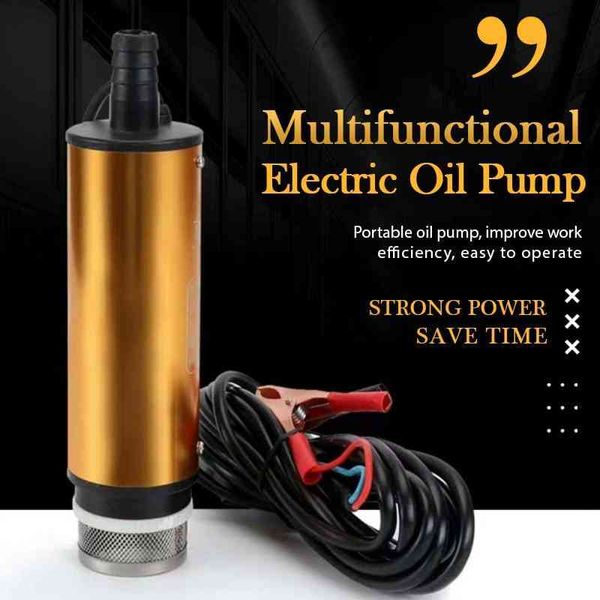 Mini portátil 12V 24V DC elétrico submersível para ing de água diesel água de alumínio liga de alumínio 12L / min bomba de transferência de combustível