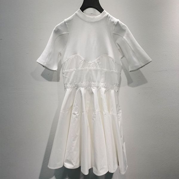 

hlgoc 2020 летом новый тонкий круглый моды платье длинные юбки шеи темперамент короткий рукав длина одежды среднего go4rm, Black;gray