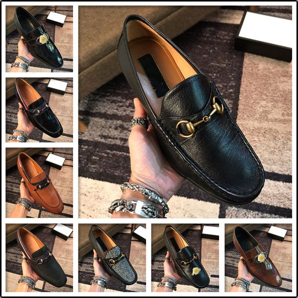 

men's brogue shoes new large size casual dress formal shoes fashion business flat shoes leather flats for mens, Black