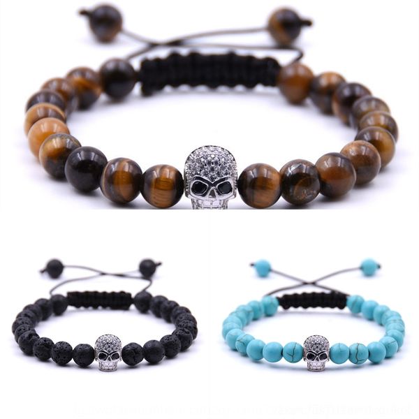 

cuiuj eye and creative mini zircon tiger fashionable skull skull bracelet and creative mini zircon tiger eye braceletadjustable fashionable, Golden;silver