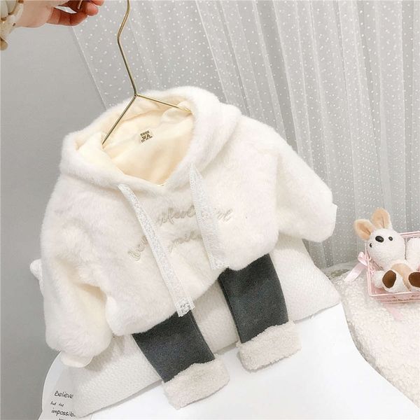 

mink thickened like in cashmere autumn girls' and winter 2020 children's knitted hooded sweater ys7h, Blue