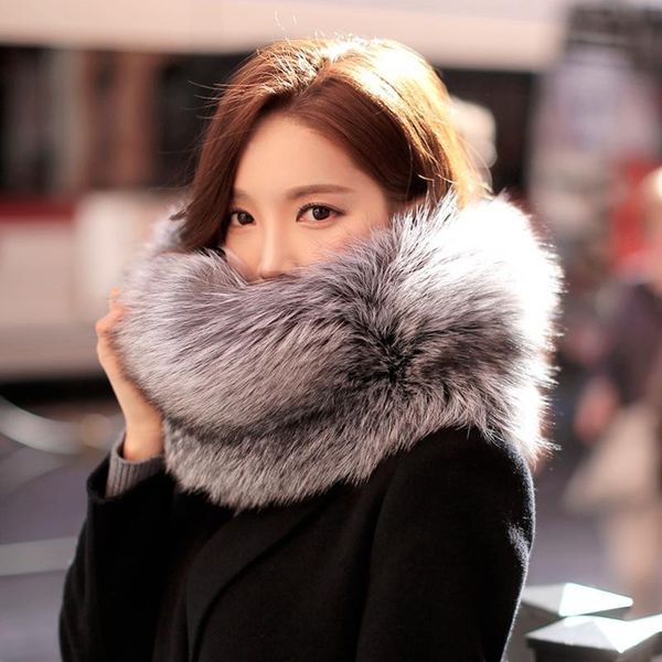 

scarves fur scarf shawl winter style fashionable and warm, Blue;gray