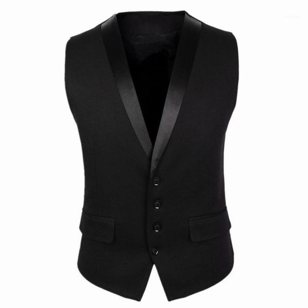 

2020 new arrivals dress vests for men black gray slim fit mens sleeveless gilet v collar male formal wedding waistcoat ch7521, Black;white