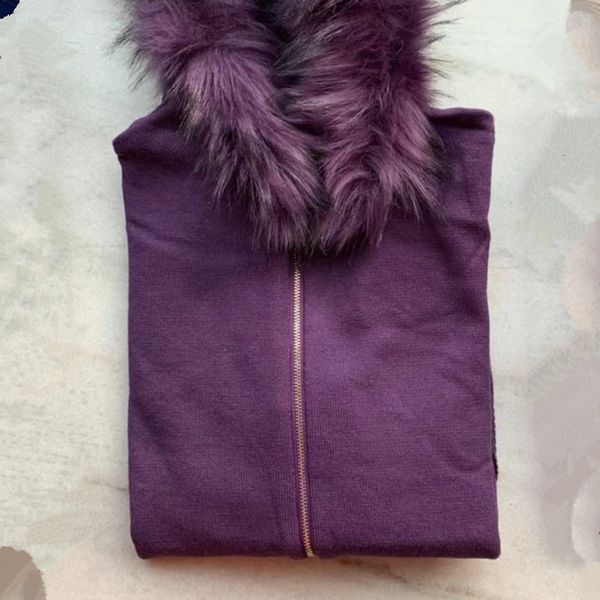 

2021 fur collar hooded knit suit new women autumn winter long sleeves knitted sweater tracksuit casual pant 2 piece set ndhm, Black;white