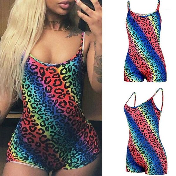 

leopard sleeveless playsuit women rompers short jumpsuits casual playsuits leopard short romper1, Black;white