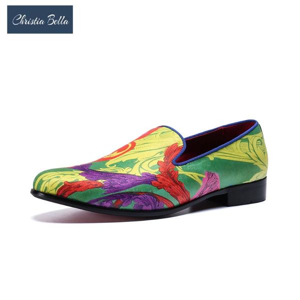 

christia bella genuine size real leather men loafers round toe printing shoes new business leisure style spring autumn man shoes, Black