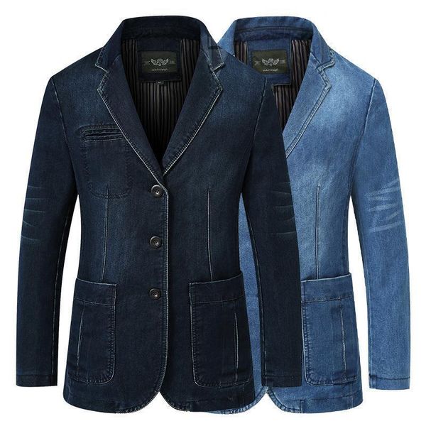 

an autumn field casual suit men's jeans blazer slim jacket large 2182, Black;brown