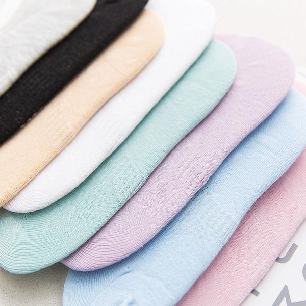 

boat socks female cotton light mouth college korean spring summer autumn thin socks solid color plain color anti-skid ja bbyktd, Black
