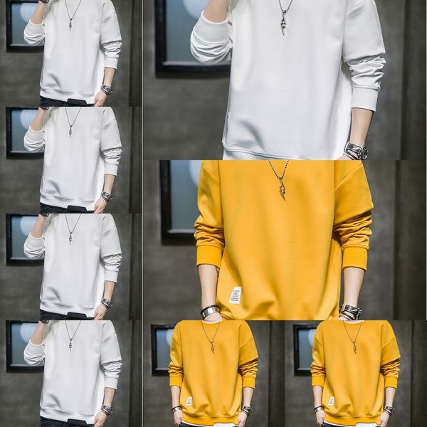 

w2209 new style sweater men's round neck pulloverwide songyuan sufeng student's long sleeve pullover sweaterw2209 new style sweate, Black